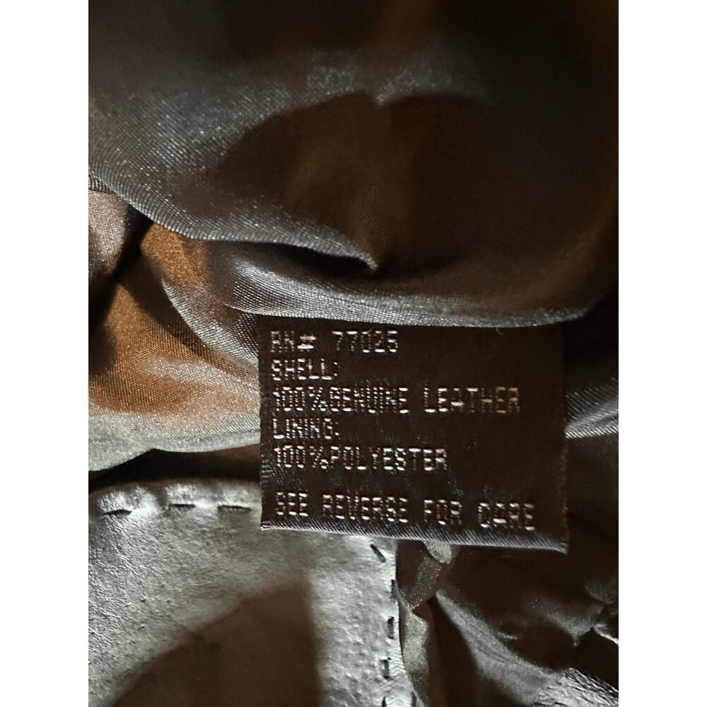 Colleen Lopez Genuine Leather Jacket Coat Polyester Lined Tie Waist Size Small - Picture 6 of 6